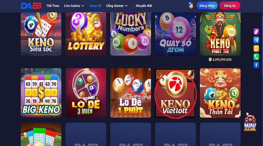 Keno Vietlott DA88 là game chơi được bet thủ yêu thích nhất